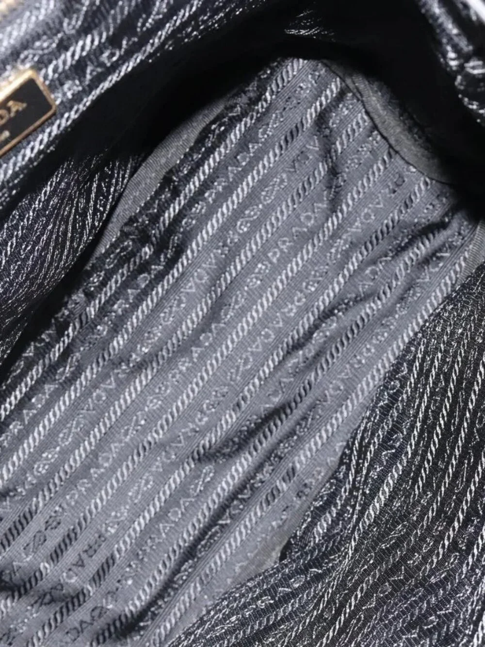 PRADA Backpack Nylon Black Gold Auth yk20532SAV